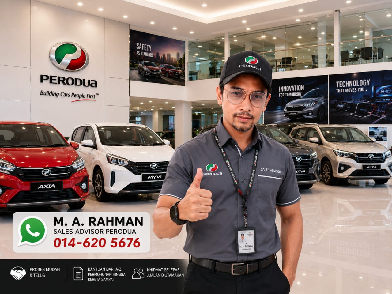 Potret Muhammad Abdul Rahman bin Zulkafli, penasihat jualan Perodua.